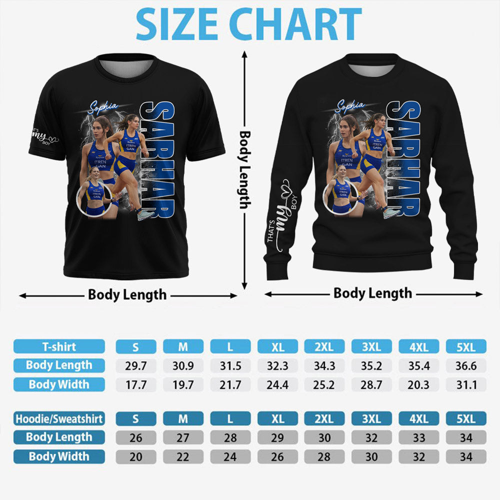 Custom Photo Running Player Shirt - Personalized Team Name & Name Bootleg Shirt T1807 Pt99