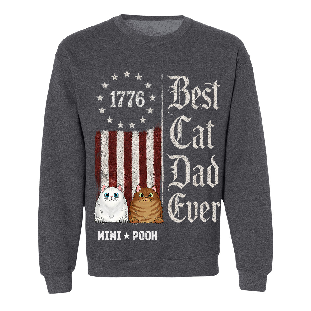 Custom Best Cat Dad Ever Nation Flag 250th Anniversary, Gift For Cat Dad, Cat Lovers L0411 TH23
