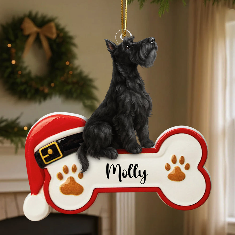 Personalized Dog Sit On A Paw Ornament, Personalized Pet Bone Xmas Decoration, New Puppy Gift 2025, Acrylic Christmas Tree Ornament for Dog Owner, Pet Keepsake