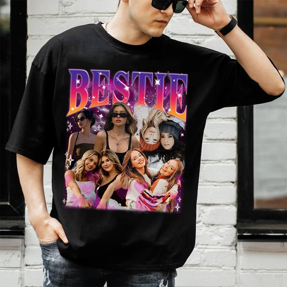 Custom Bestie Bootleg Shirt, Best Friend Bootleg Rap Tee, BFF Birthday Gift Ideas