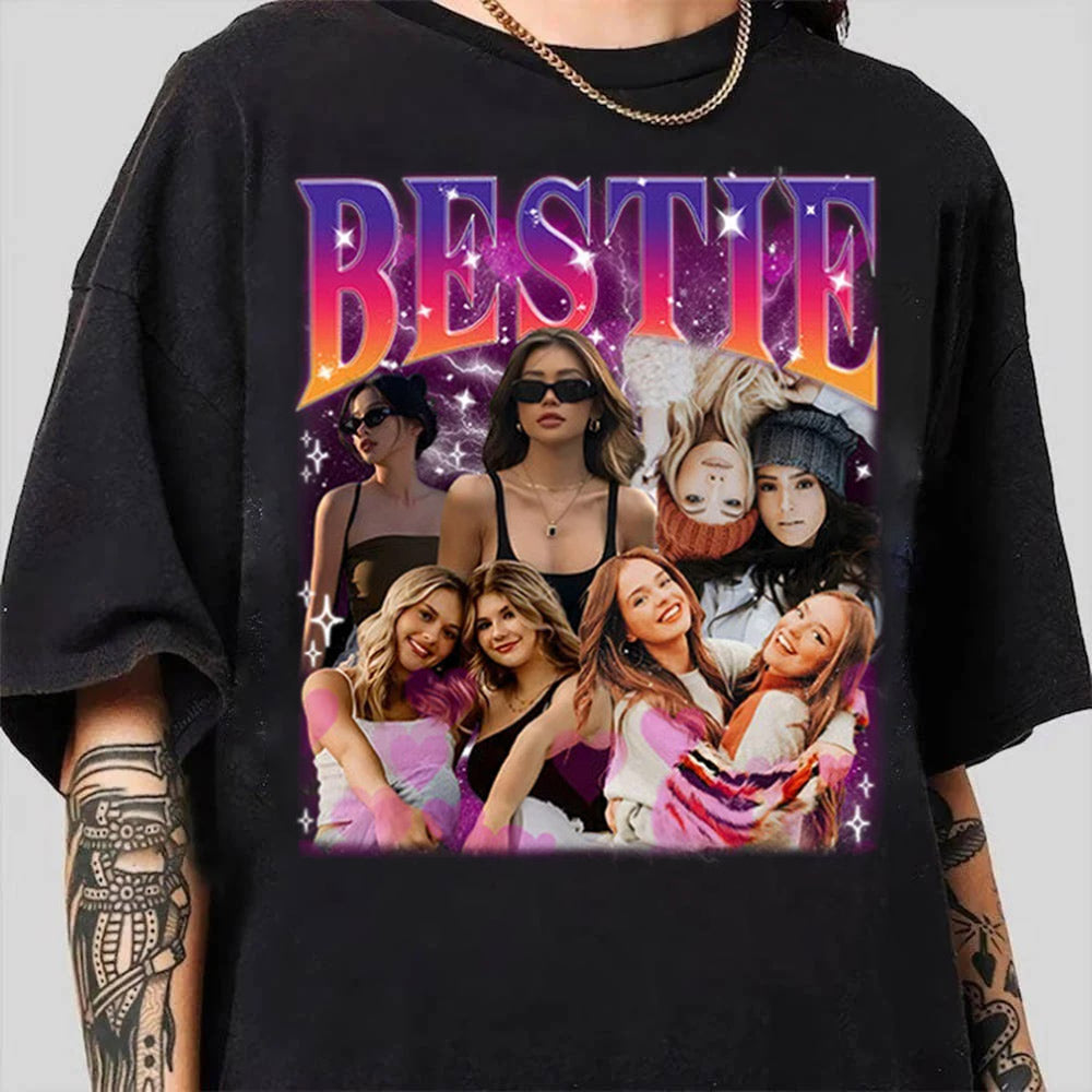 Custom Bestie Bootleg Shirt, Best Friend Bootleg Rap Tee, BFF Birthday Gift Ideas
