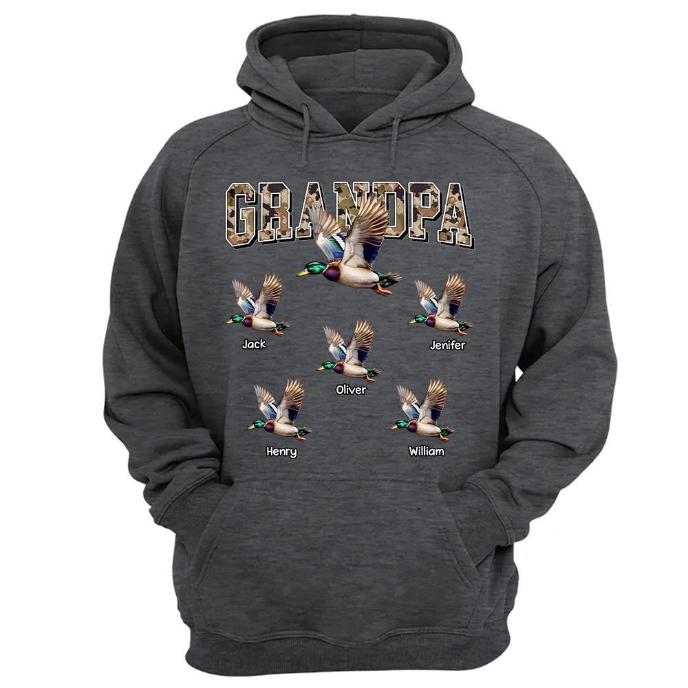 Grandpa Hunting Camo Mallard Duck Personalized Shirt For Grandpa Hv01
