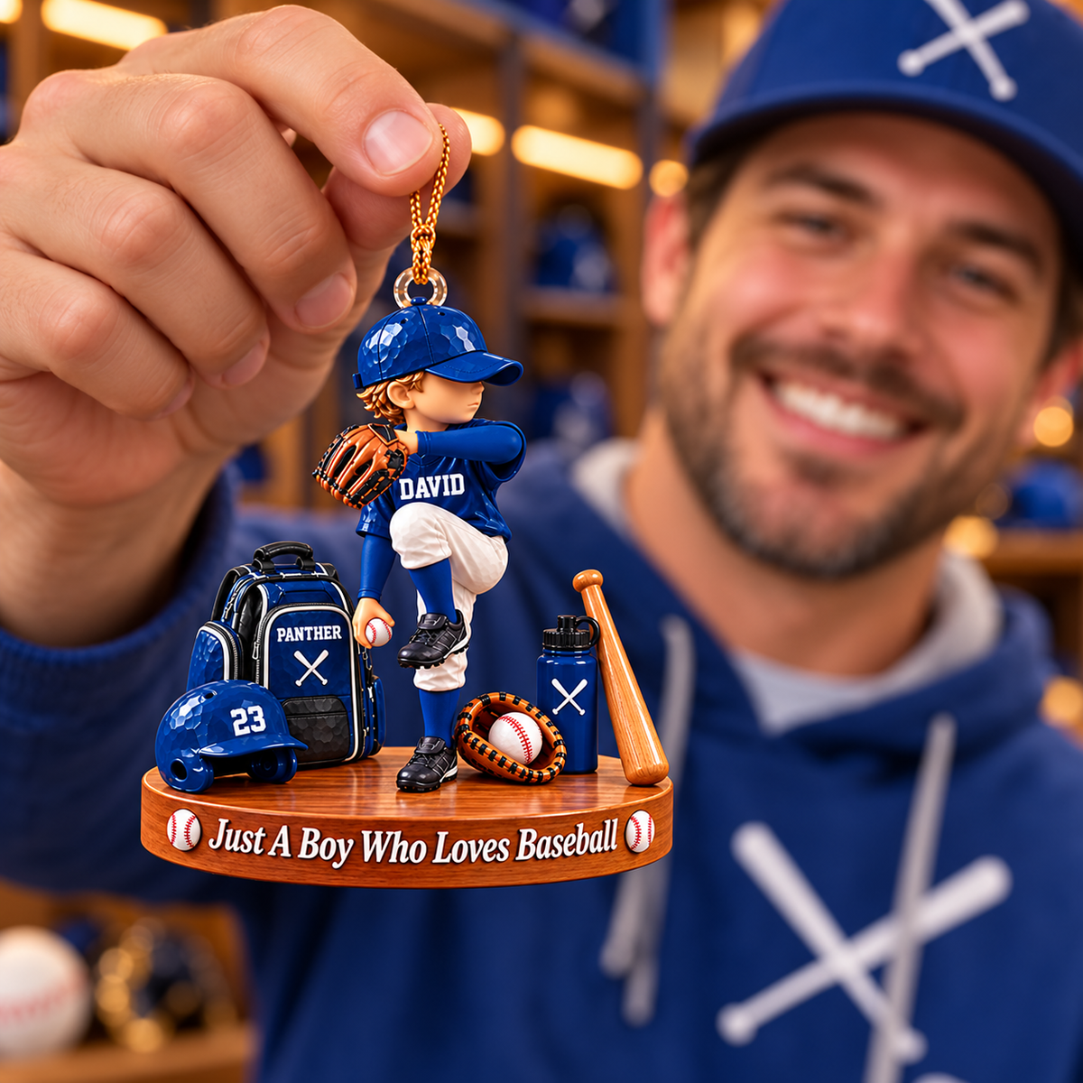 Just A Boy Who Loves Baseball, Personalized Baseball Ornament, Custom Player Name Gift, Gift For Baseball Players Na02 Pt99