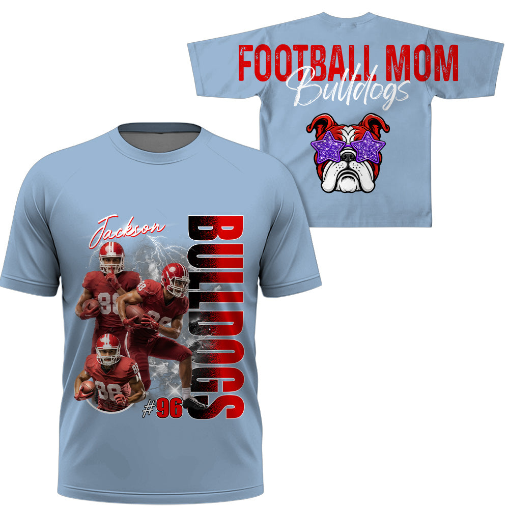 Personalized Football Mom Sweatshirt, Custom Large Back Graphic, Gift For Football Mom Football Lovers Football Family MI209 T24