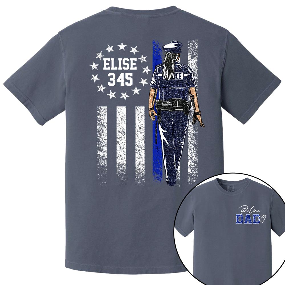 Proud Police Dad Shirt – Custom Name Gift For Dad Of Police Officer, Father's Day Tee Na02 Nh00
