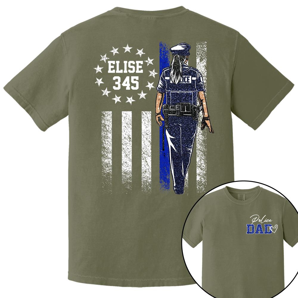Proud Police Dad Shirt – Custom Name Gift For Dad Of Police Officer, Father's Day Tee Na02 Nh00