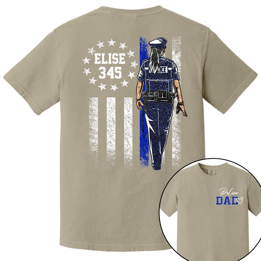 Proud Police Dad Shirt – Custom Name Gift For Dad Of Police Officer, Father's Day Tee Na02 Nh00