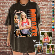 Custom Photo Track & Field Player Shirt - Personalized Team Name School Name Bootleg Shirt Na02 Li29