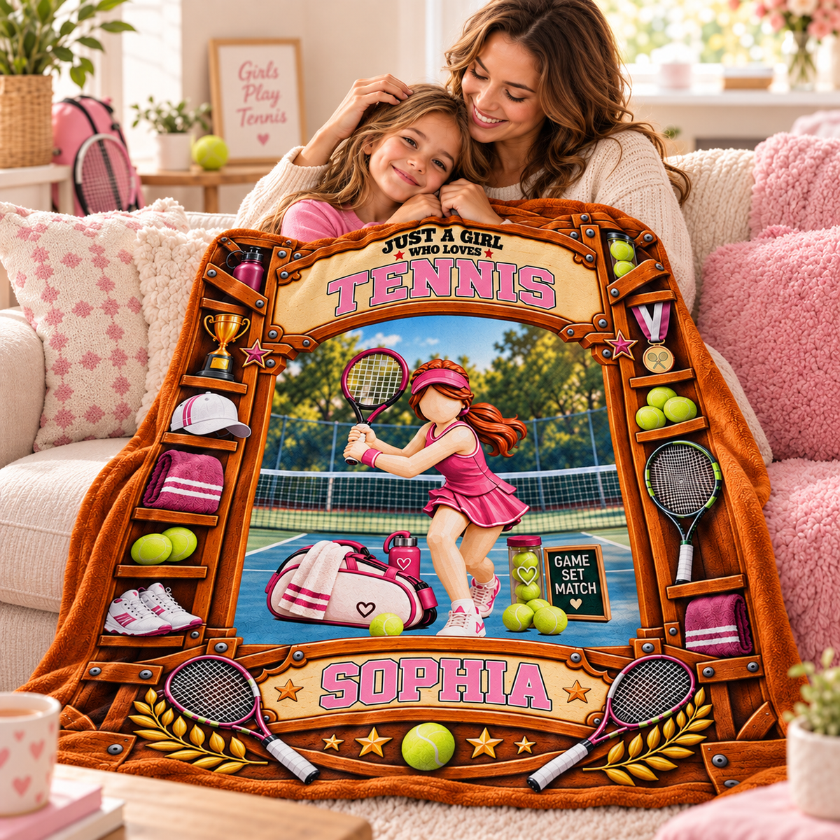 Custom Just A Girl Who Loves Tennis Blanket, Gift For Tennis Lovers L0411 Tm01 KL07