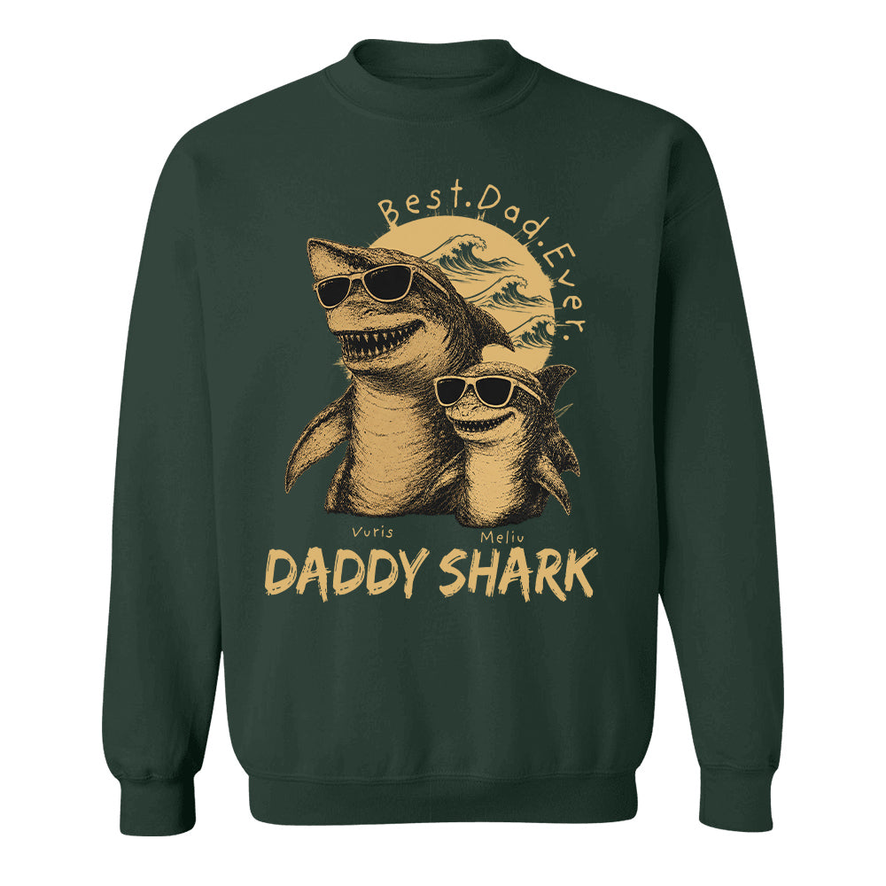 Best Daddy Ever, Personalized Daddy Shark T-Shirt, Father Day Funny Gifts for Dad, Papa A2110 T24