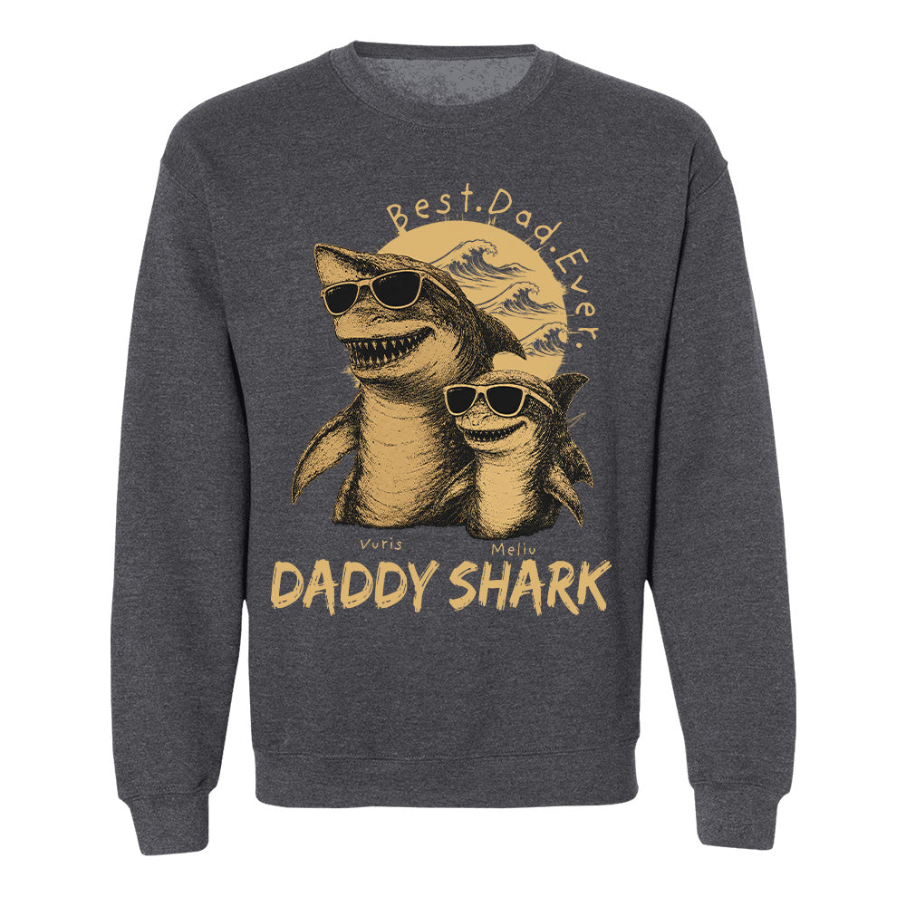 Best Daddy Ever, Personalized Daddy Shark T-Shirt, Father Day Funny Gifts for Dad, Papa A2110 T24