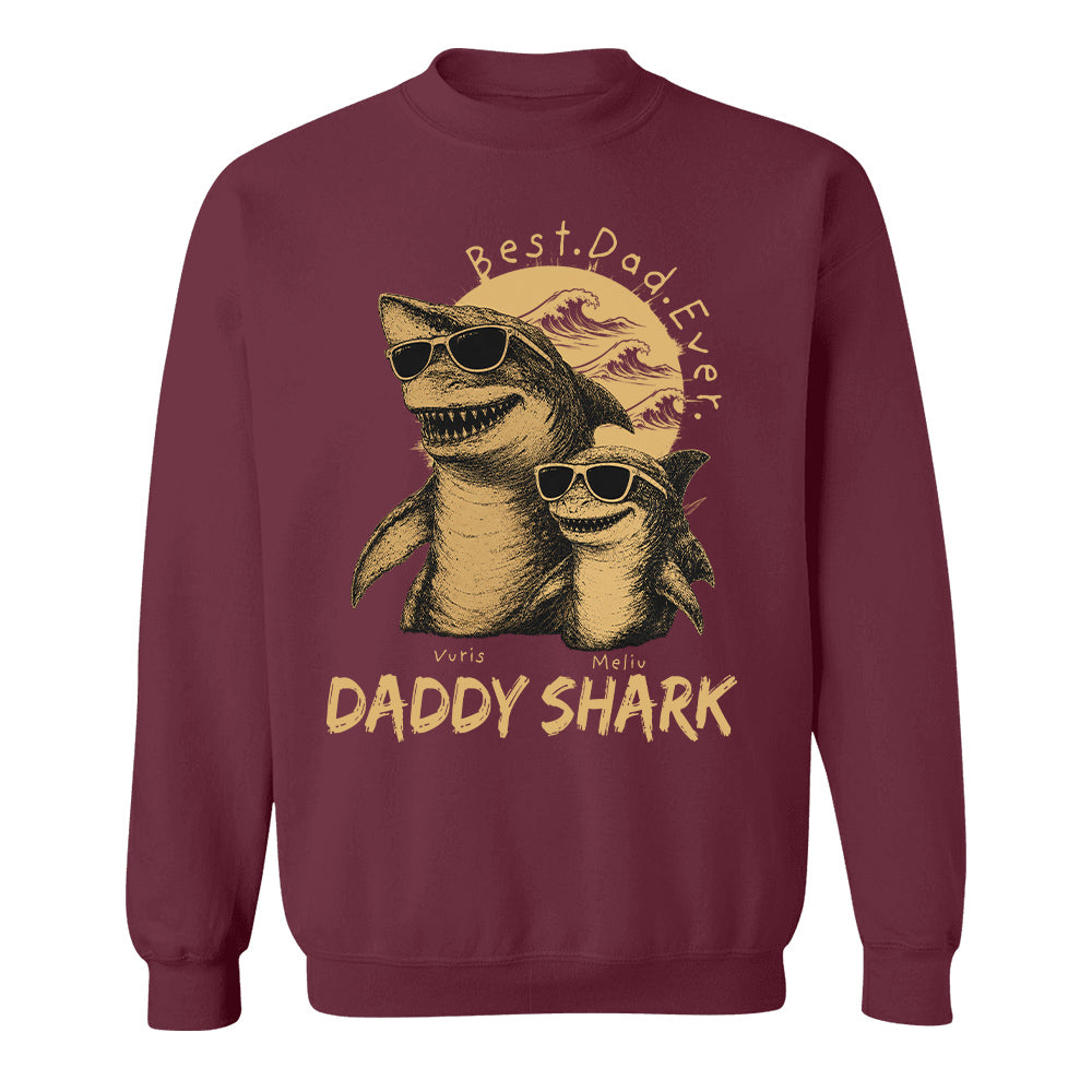 Best Daddy Ever, Personalized Daddy Shark T-Shirt, Father Day Funny Gifts for Dad, Papa A2110 T24