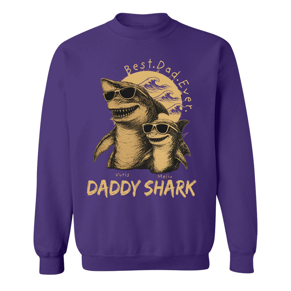 Best Daddy Ever, Personalized Daddy Shark T-Shirt, Father Day Funny Gifts for Dad, Papa A2110 T24
