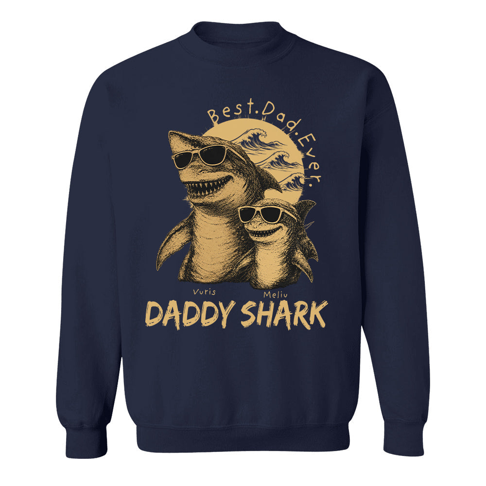 Best Daddy Ever, Personalized Daddy Shark T-Shirt, Father Day Funny Gifts for Dad, Papa A2110 T24