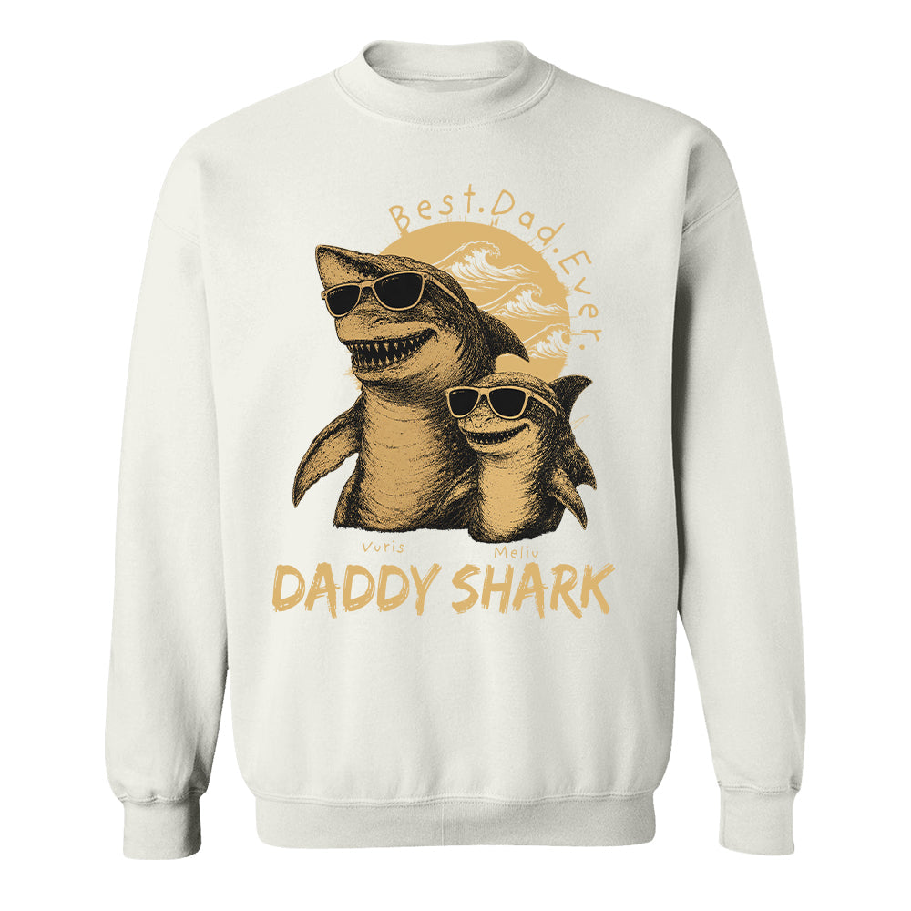 Best Daddy Ever, Personalized Daddy Shark T-Shirt, Father Day Funny Gifts for Dad, Papa A2110 T24