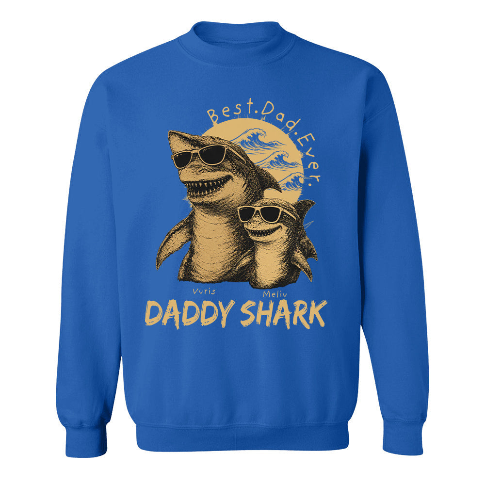 Best Daddy Ever, Personalized Daddy Shark T-Shirt, Father Day Funny Gifts for Dad, Papa A2110 T24