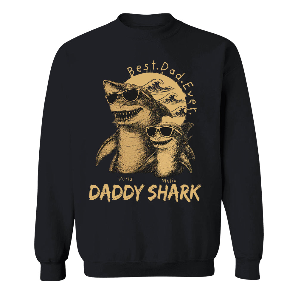 Best Daddy Ever, Personalized Daddy Shark T-Shirt, Father Day Funny Gifts for Dad, Papa A2110 T24