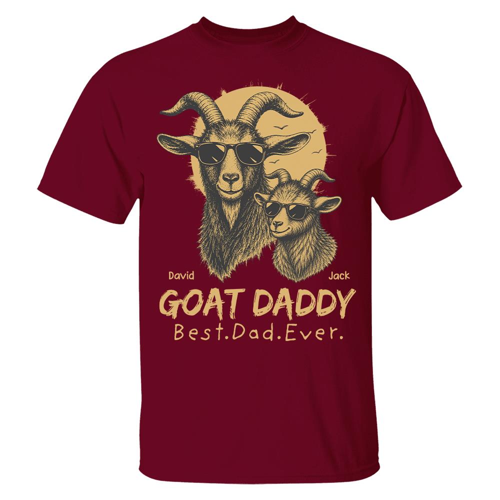 Goat Daddy, Personalized T-Shirt Father Day, Gifts for Dad Husband, Funny Papa Tshirt Cool Goat Daddy Tee MI209 Hv01