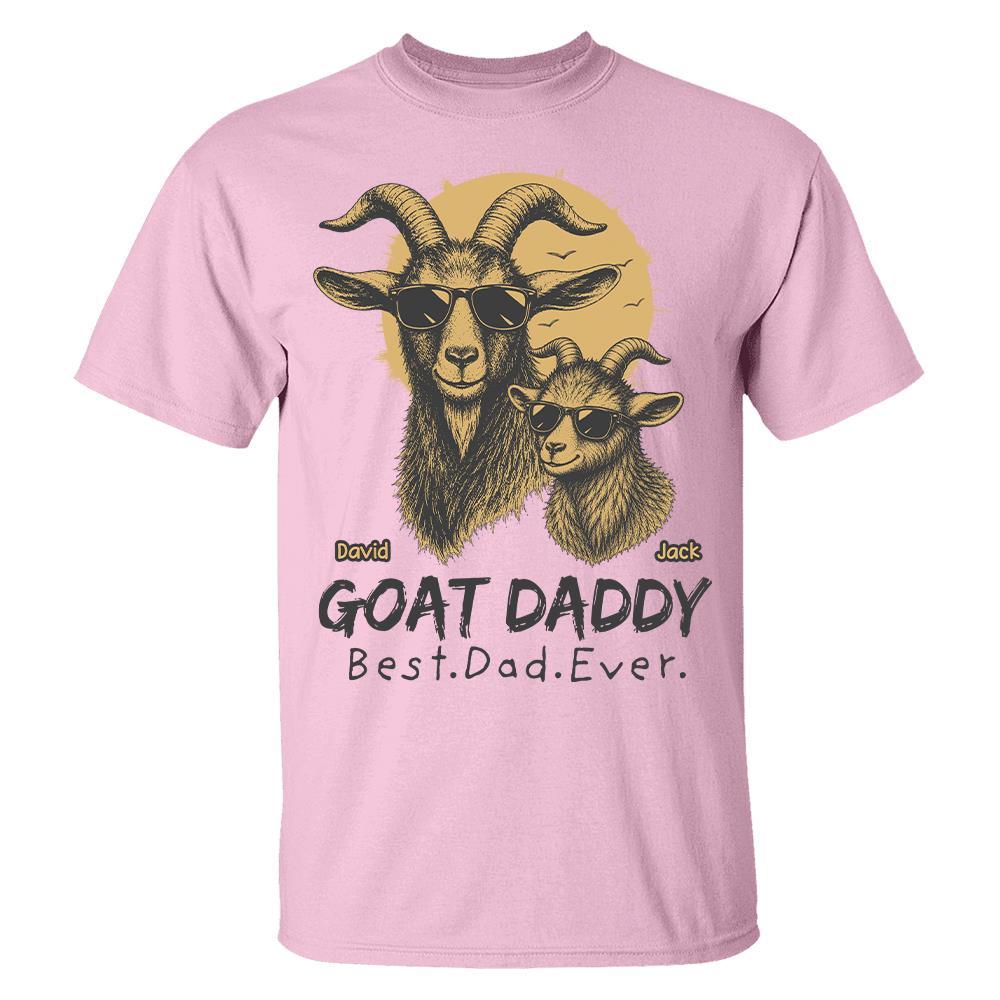 Goat Daddy, Personalized T-Shirt Father Day, Gifts for Dad Husband, Funny Papa Tshirt Cool Goat Daddy Tee MI209 Hv01