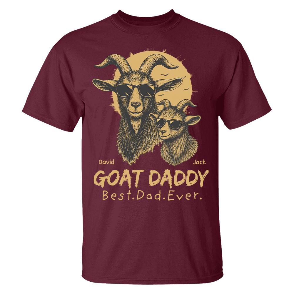 Goat Daddy, Personalized T-Shirt Father Day, Gifts for Dad Husband, Funny Papa Tshirt Cool Goat Daddy Tee MI209 Hv01
