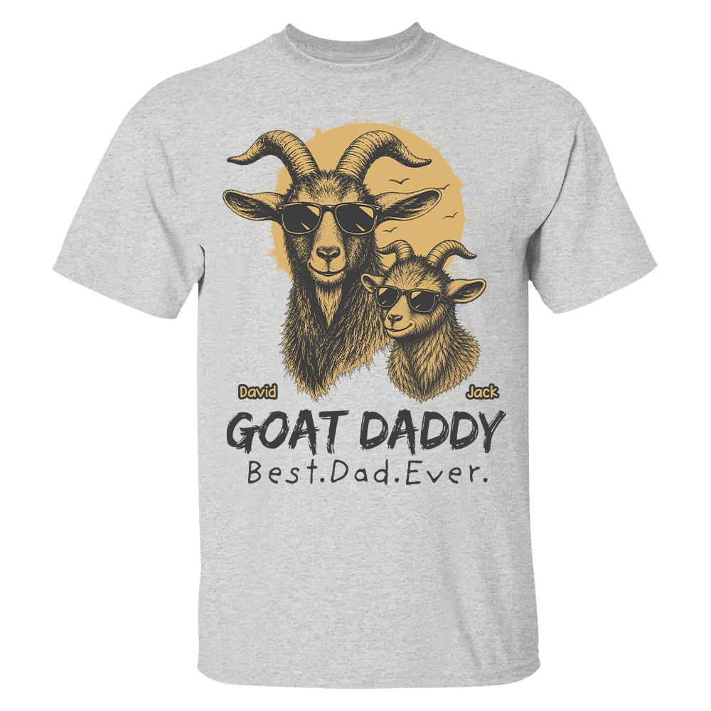 Goat Daddy, Personalized T-Shirt Father Day, Gifts for Dad Husband, Funny Papa Tshirt Cool Goat Daddy Tee MI209 Hv01