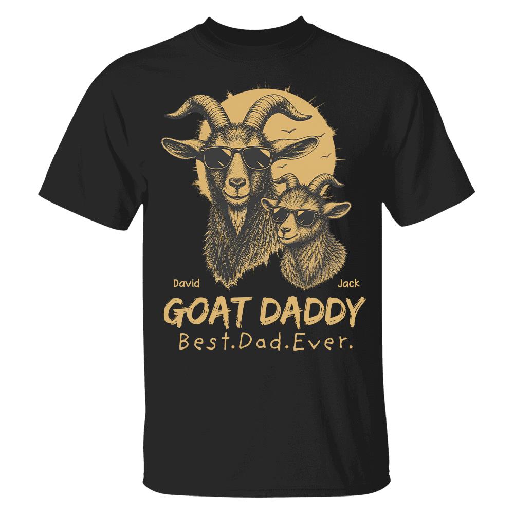 Goat Daddy, Personalized T-Shirt Father Day, Gifts for Dad Husband, Funny Papa Tshirt Cool Goat Daddy Tee MI209 Hv01