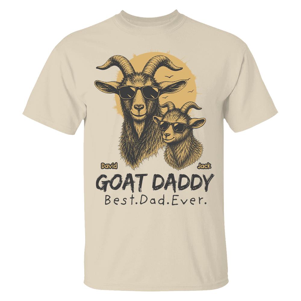 Goat Daddy, Personalized T-Shirt Father Day, Gifts for Dad Husband, Funny Papa Tshirt Cool Goat Daddy Tee MI209 Hv01