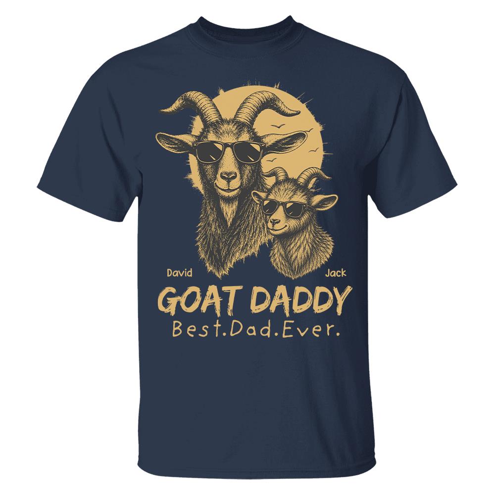 Goat Daddy, Personalized T-Shirt Father Day, Gifts for Dad Husband, Funny Papa Tshirt Cool Goat Daddy Tee MI209 Hv01