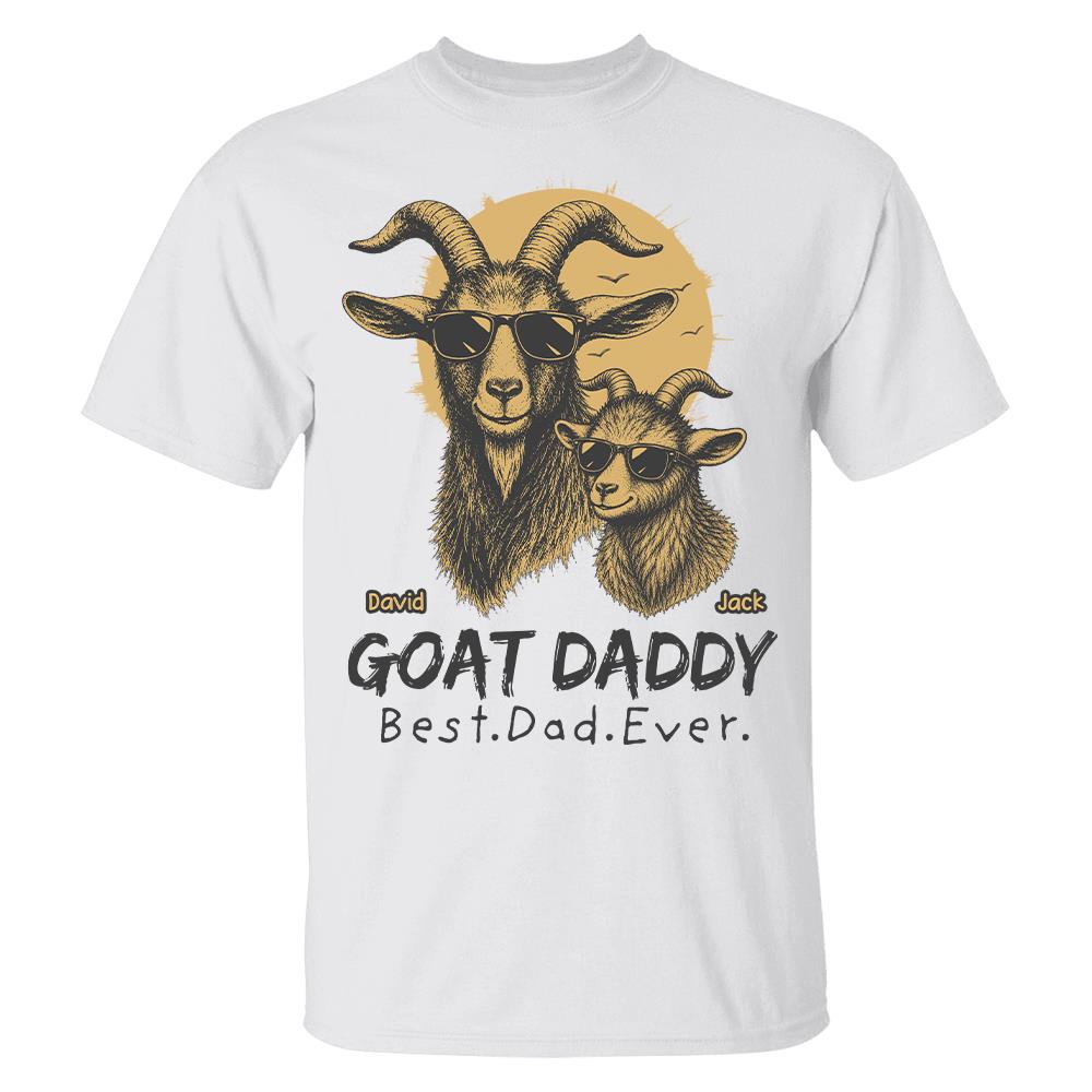 Goat Daddy, Personalized T-Shirt Father Day, Gifts for Dad Husband, Funny Papa Tshirt Cool Goat Daddy Tee MI209 Hv01