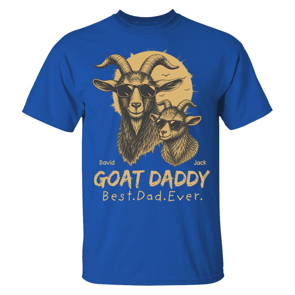 Goat Daddy, Personalized T-Shirt Father Day, Gifts for Dad Husband, Funny Papa Tshirt Cool Goat Daddy Tee MI209 Hv01