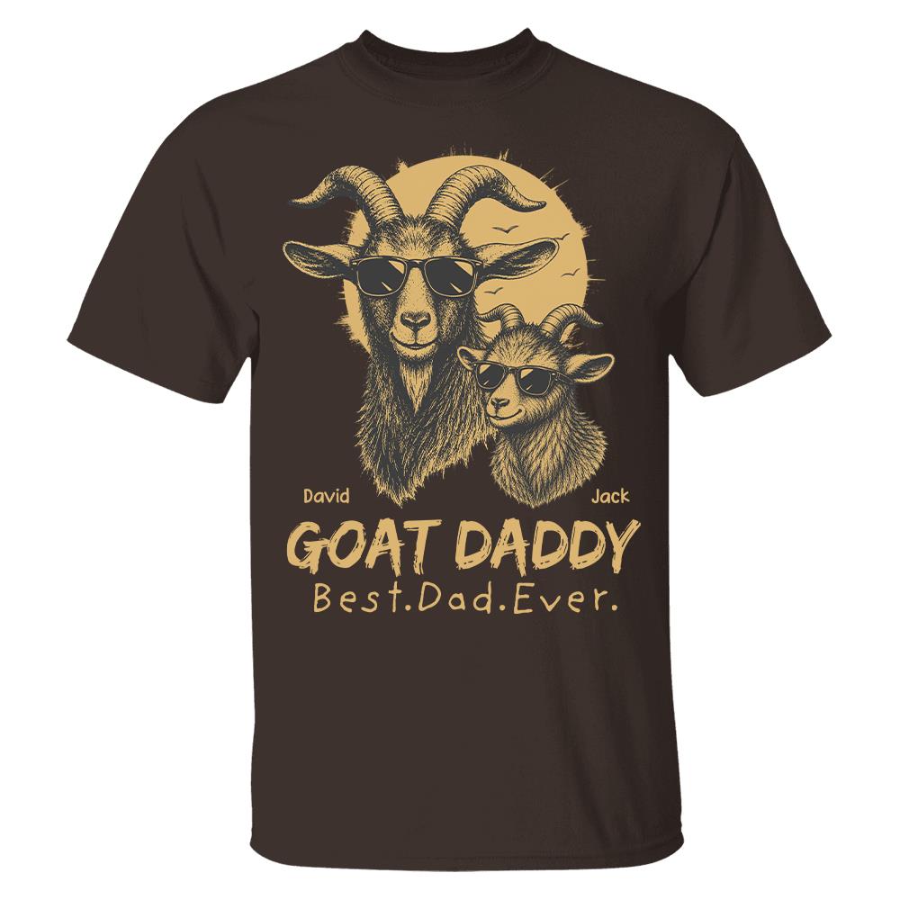 Goat Daddy, Personalized T-Shirt Father Day, Gifts for Dad Husband, Funny Papa Tshirt Cool Goat Daddy Tee MI209 Hv01