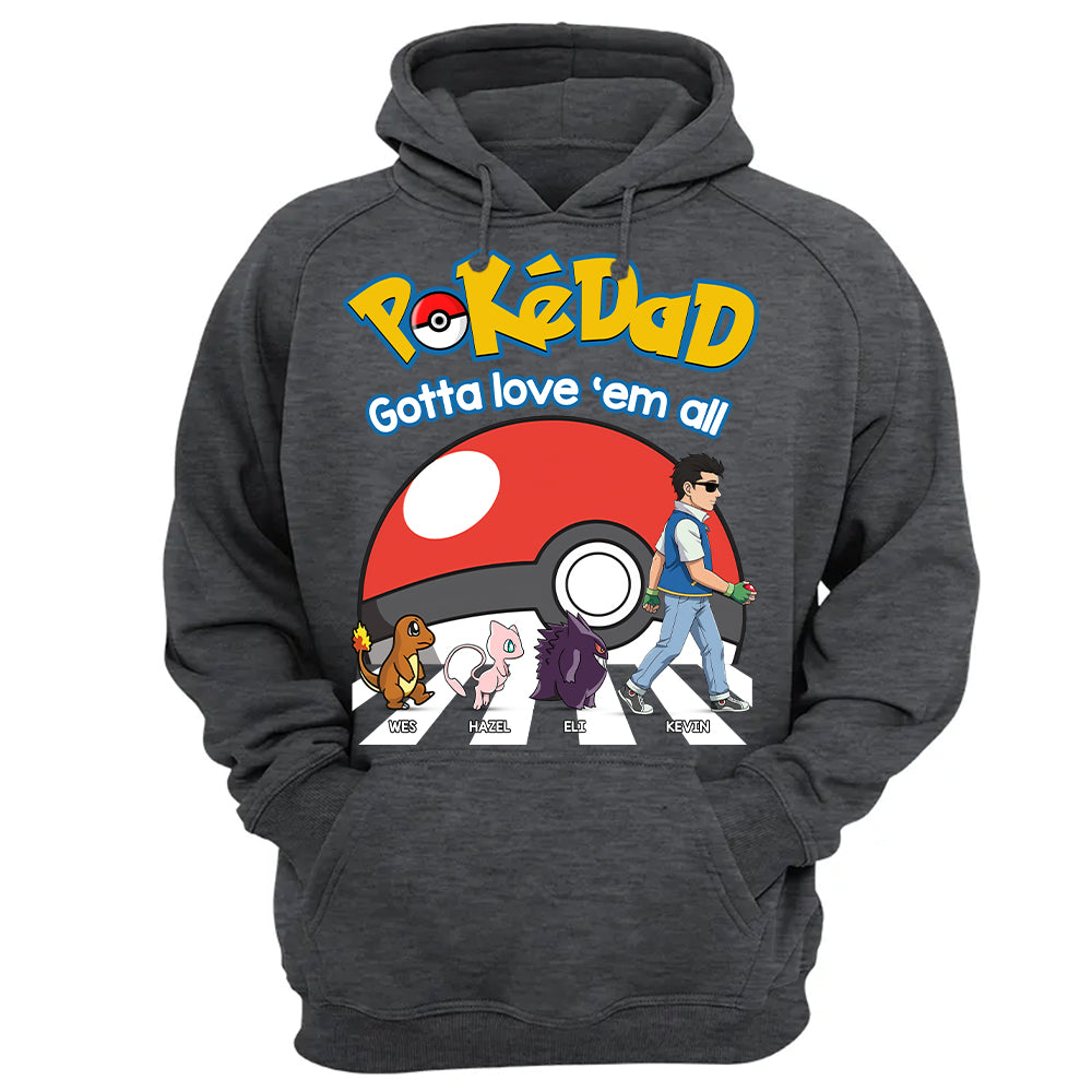 Poke Dad - Personalized T-Shirt - Happy Father's Day Gift - Custom Father's Day Shirt Na02 Hv01