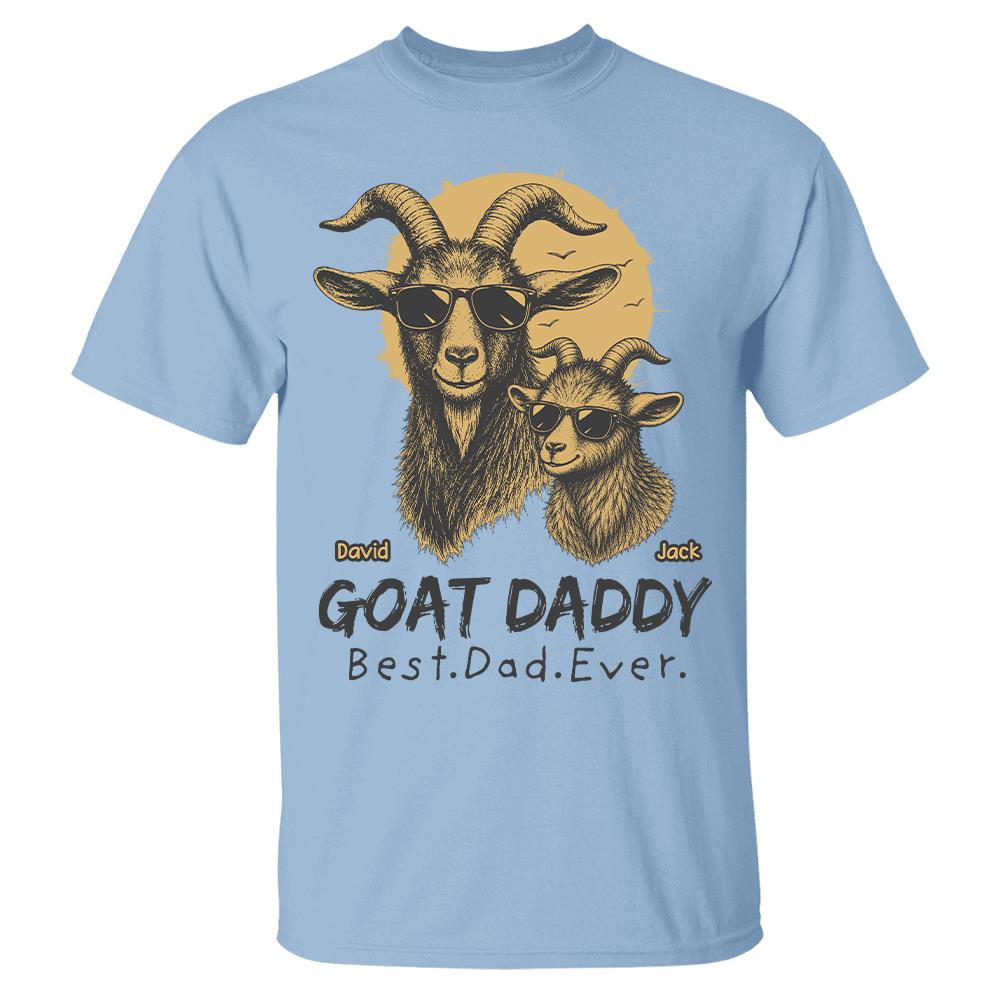 Goat Daddy, Personalized T-Shirt Father Day, Gifts for Dad Husband, Funny Papa Tshirt Cool Goat Daddy Tee MI209 Hv01