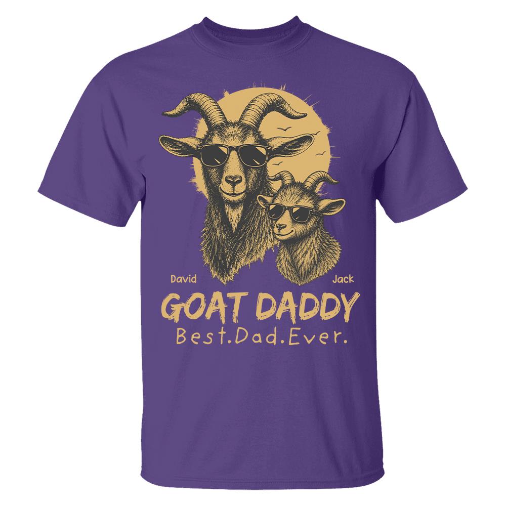 Goat Daddy, Personalized T-Shirt Father Day, Gifts for Dad Husband, Funny Papa Tshirt Cool Goat Daddy Tee MI209 Hv01