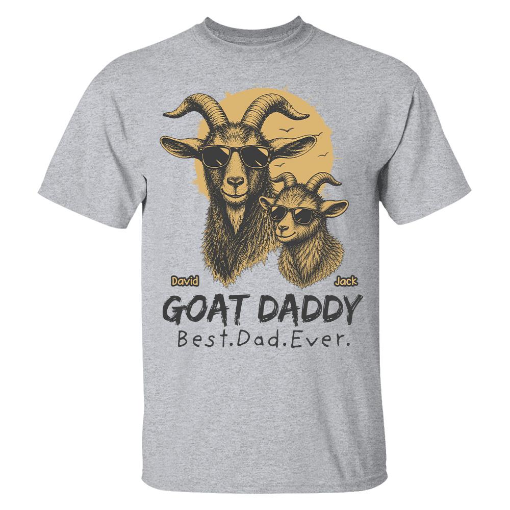 Goat Daddy, Personalized T-Shirt Father Day, Gifts for Dad Husband, Funny Papa Tshirt Cool Goat Daddy Tee MI209 Hv01