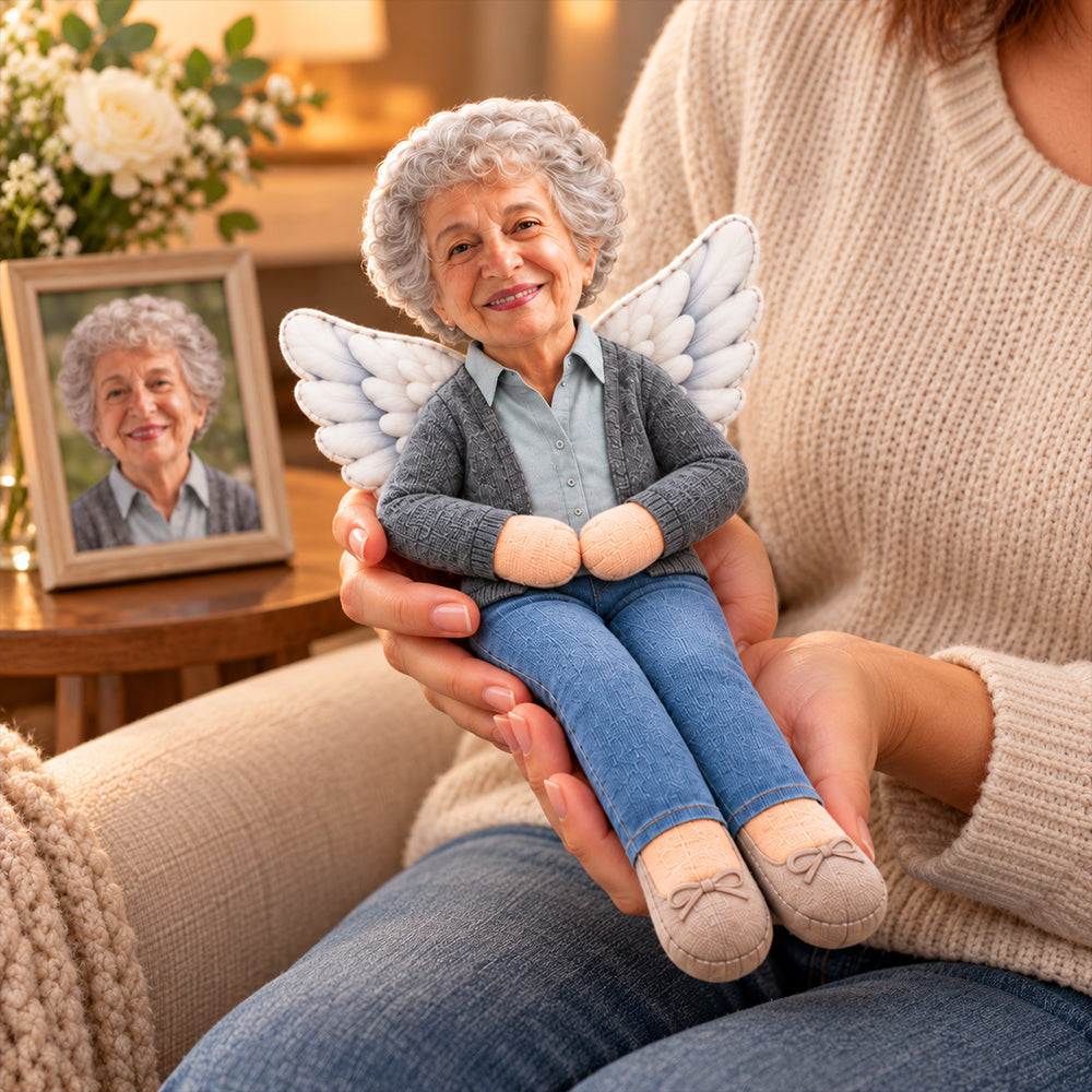Personalized Memorial Squishy Toy Poseable Plush Doll, Custom Upload Photo In Loving Memory Gift T1807 NV01 DH09