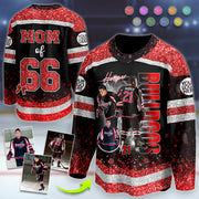 Custom Photo Ice Hockey Jersey For Ice Hockey Lovers - Personalized Ice Hockey Shirt Ice Hockey Mom Grandma Sport Family Lovers Vr2 T1807