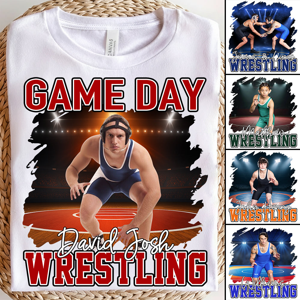 Custom Photo Wrestling Game Day Personalized Shirt Custom Name & Team Name NA04