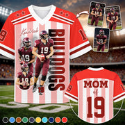 Personalized Football Mom Jersey with Photo, Name & Number, Gift For Football Mom Football Lovers MI209