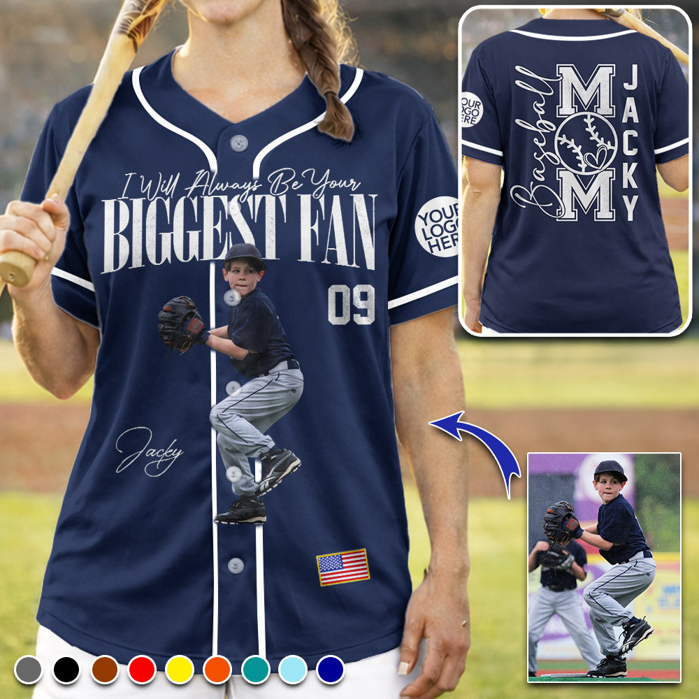 Personalized Baseball Mom Jersey – I'll Always Be Your Biggest Fan - Baseball Jersey For Baseball Mom, Dad, Family T1807