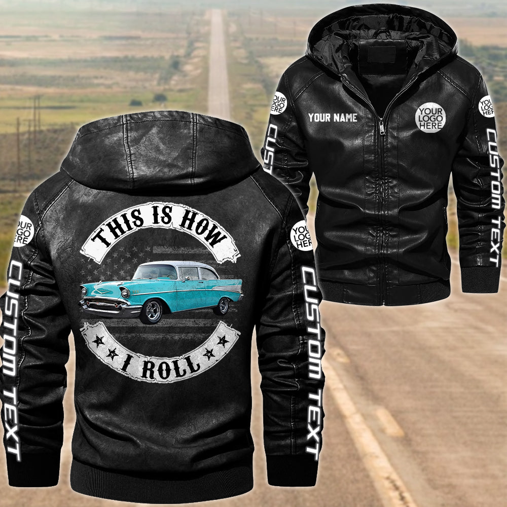 This Is How I Roll - Personalized Photo Leather Jacket For Car Lover A2110