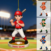 Christmas Baseball SoftBall Lover, Christmas Ornament, Personalized Acrylic Ornament T1807 Th23