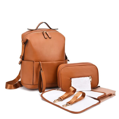 Seele Stylish Classic Leather Diaper Backpack
