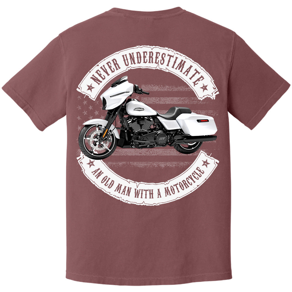 Never Underestimate An Old Man With A Motorcycle - Personalized Upload Vehicle Photo For Biker A2110