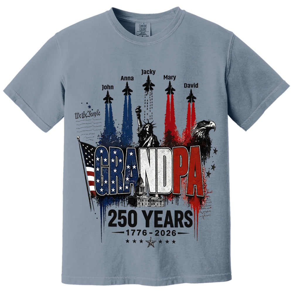 Personalized Dad Grandpa Nation Flag American 250th Anniversary Shirt - Semiquincentennial 1776-2026 Shirt - Cool Father's Day Gift For Dad, Grandpa T1807 VH01