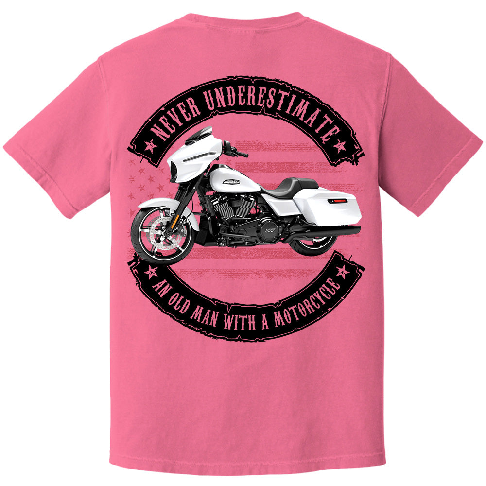 Never Underestimate An Old Man With A Motorcycle - Personalized Upload Vehicle Photo For Biker A2110