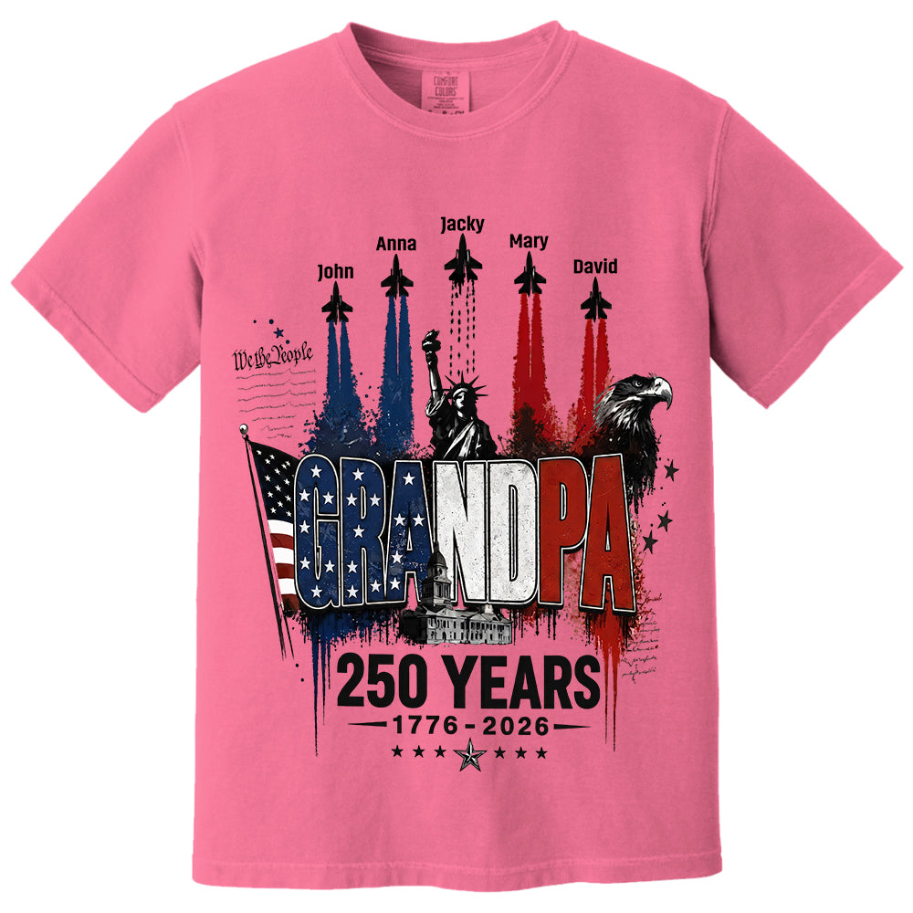 Personalized Dad Grandpa Nation Flag American 250th Anniversary Shirt - Semiquincentennial 1776-2026 Shirt - Cool Father's Day Gift For Dad, Grandpa T1807 VH01