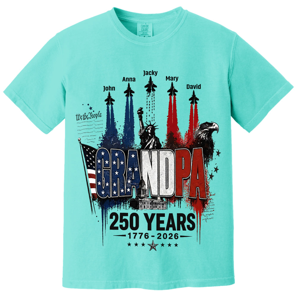 Personalized Dad Grandpa Nation Flag American 250th Anniversary Shirt - Semiquincentennial 1776-2026 Shirt - Cool Father's Day Gift For Dad, Grandpa T1807 VH01