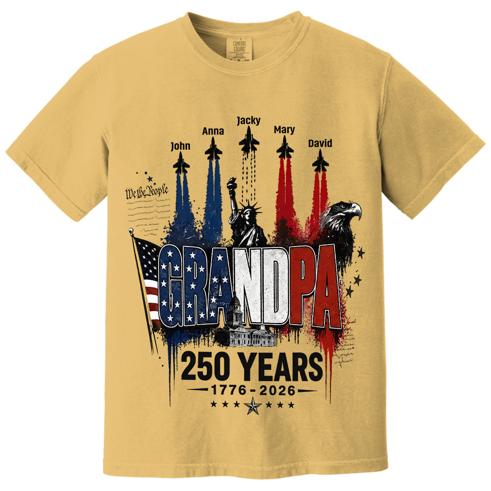 Personalized Dad Grandpa Nation Flag American 250th Anniversary Shirt - Semiquincentennial 1776-2026 Shirt - Cool Father's Day Gift For Dad, Grandpa T1807 VH01