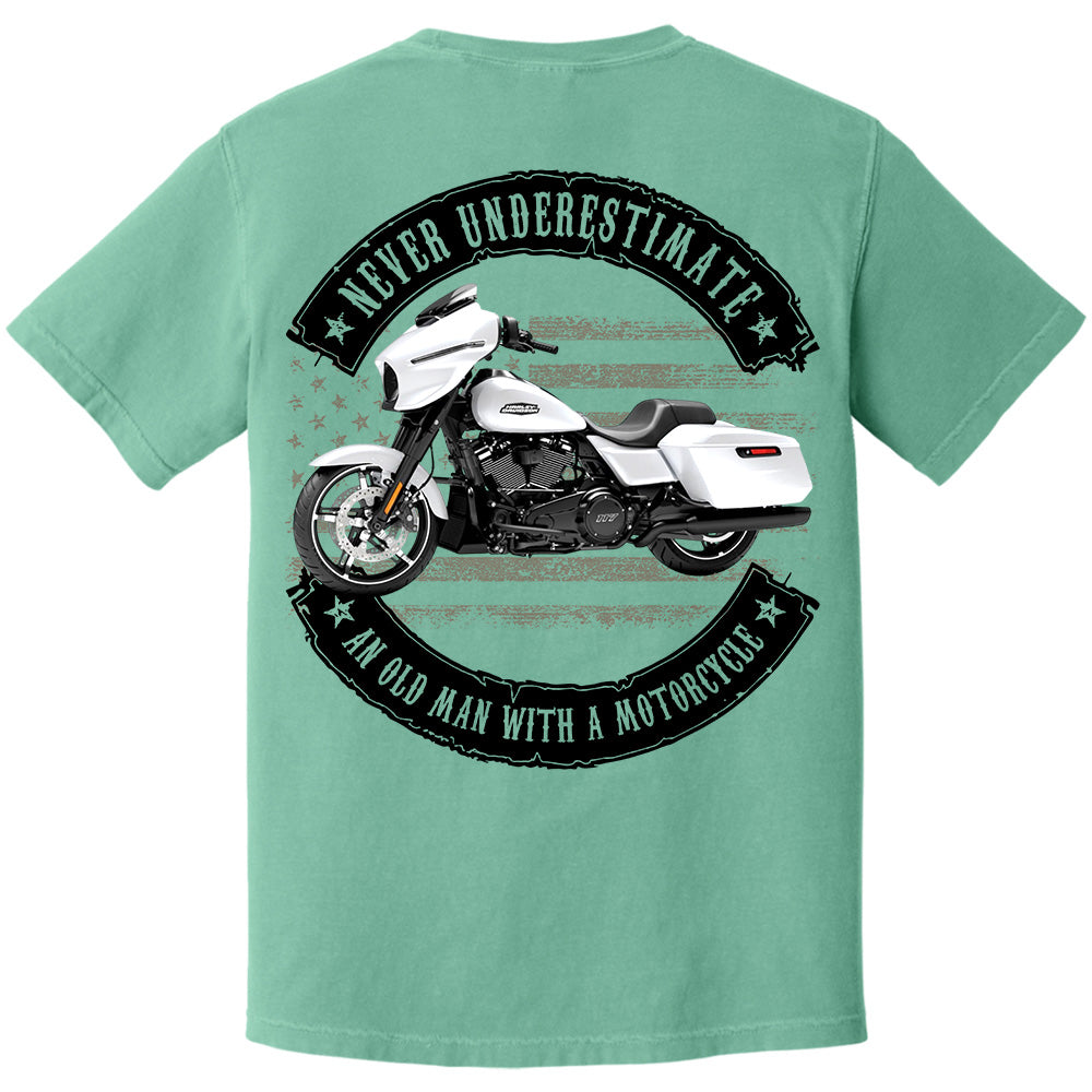 Never Underestimate An Old Man With A Motorcycle - Personalized Upload Vehicle Photo For Biker A2110